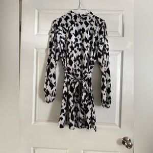 SHEIN Monochrome Abstract Midi Dress